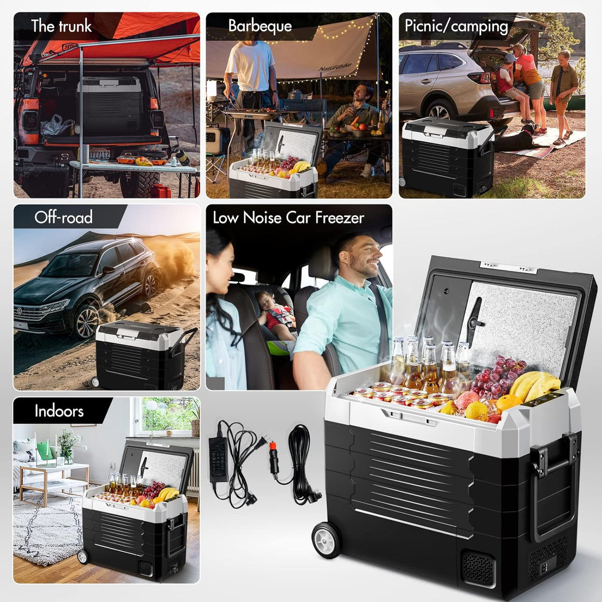 Portable Car Refrigerator 12 Volt 59 Quart Dual Zone Compressor Cooler C94001