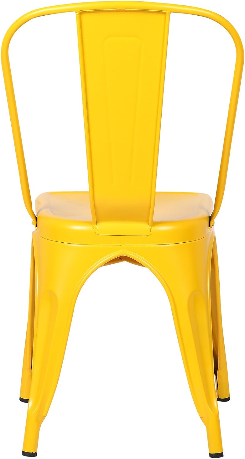 Yellow Metal Stackable Dining Chair (Set of 4) L978