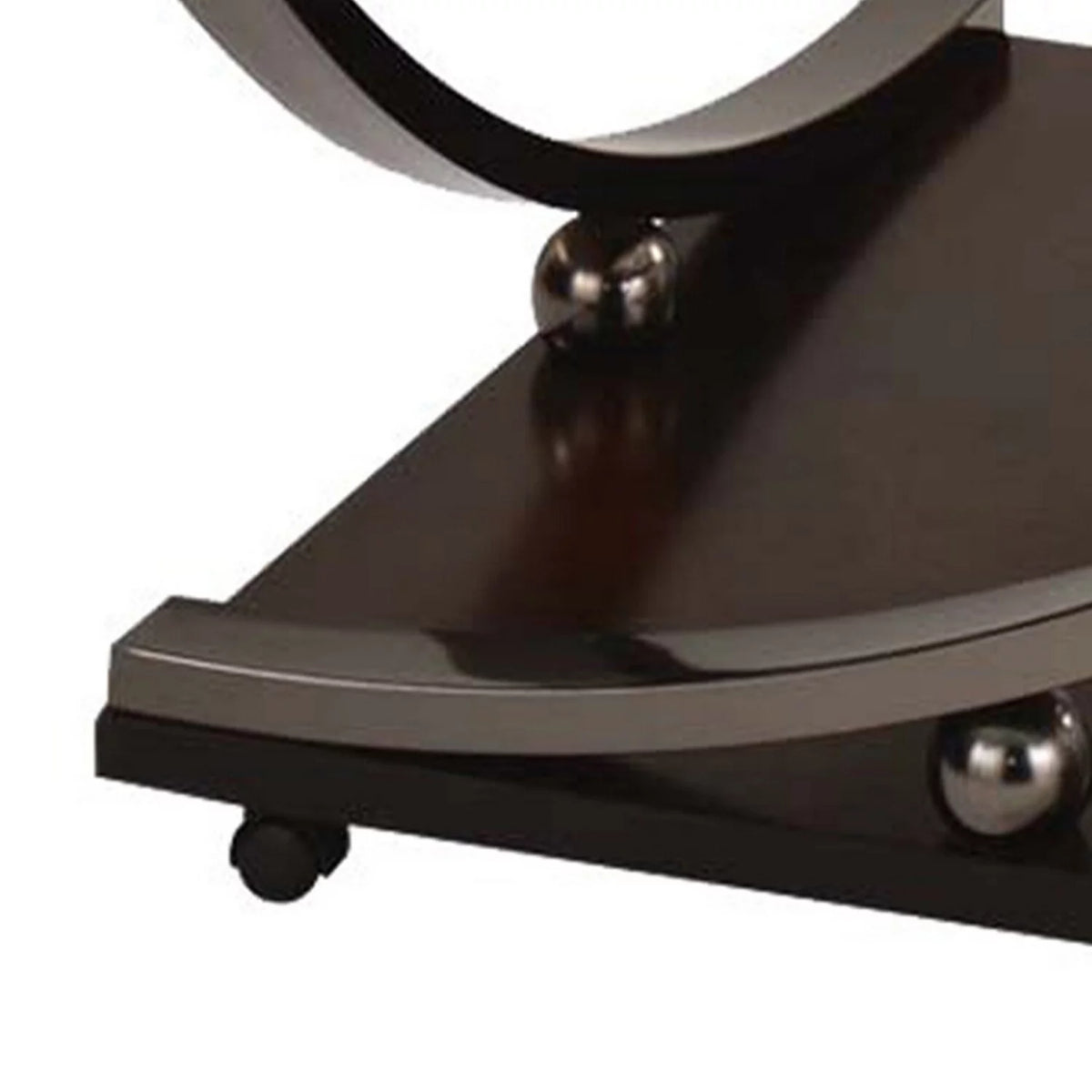 Brown and Black Wood Coffee Table with Castors G17784