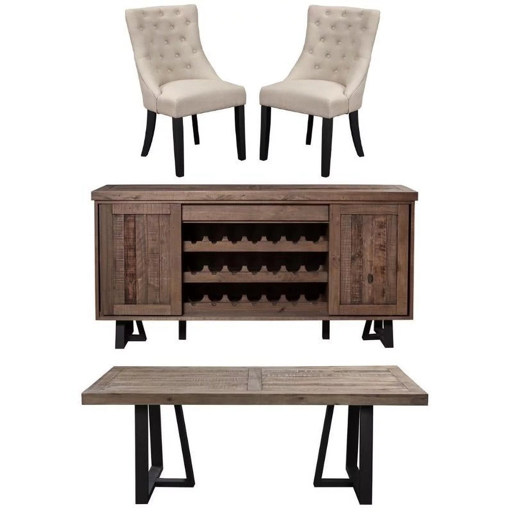 4 Piece Dining Table Side Chairs Sideboard Set S462