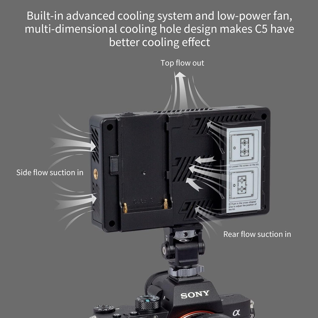 5.5 Inch 3000nit Touch Screen On-Camera Field Monitor with F970 External Power 4K HDMI Input Output G385