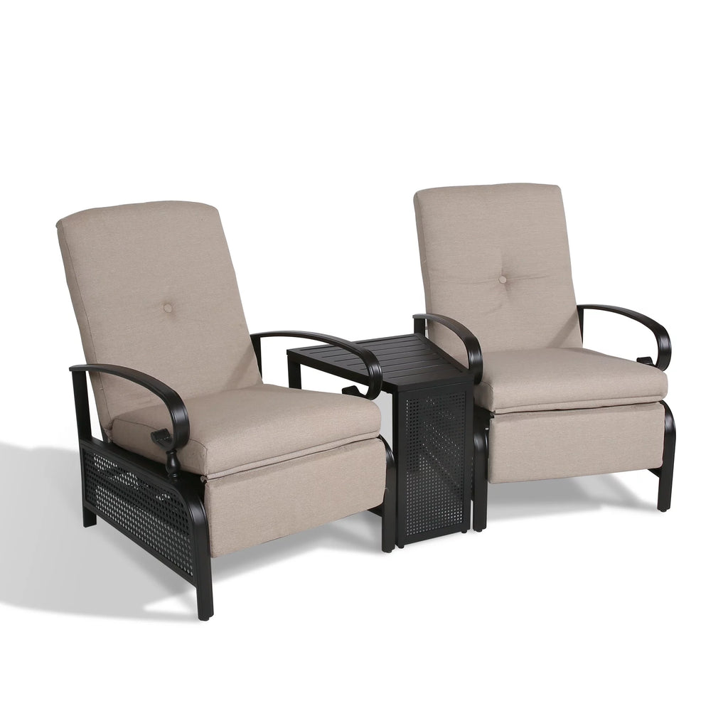 3 Pieces Metal Recliner Conversation Set E561805