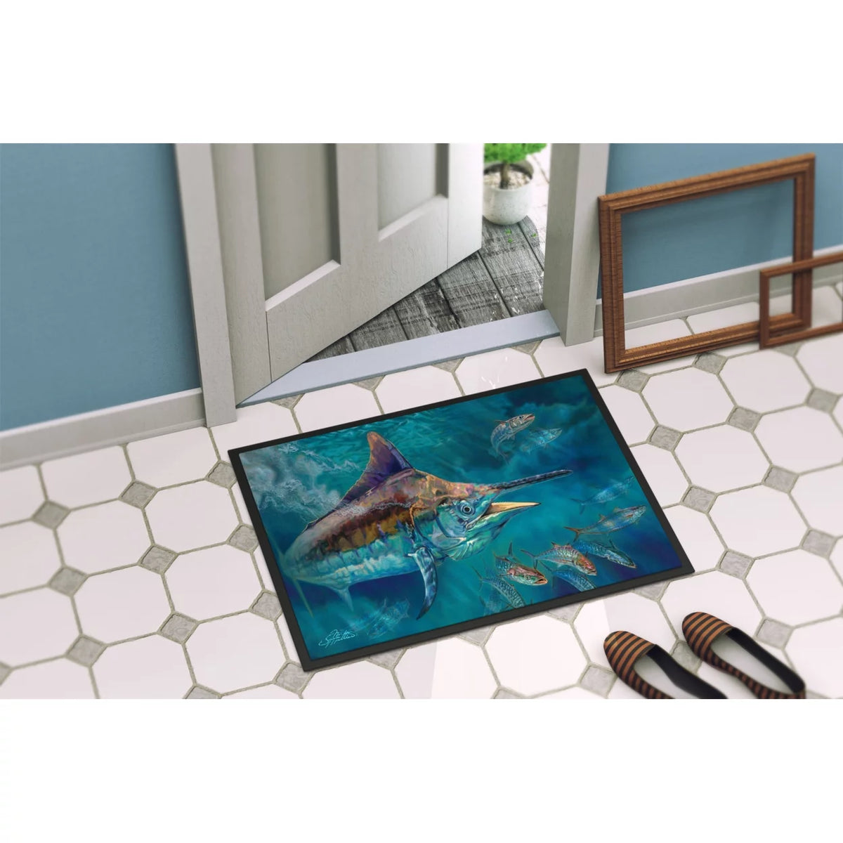 Black Marlin Indoor or Outdoor Mat 24x36 A257496