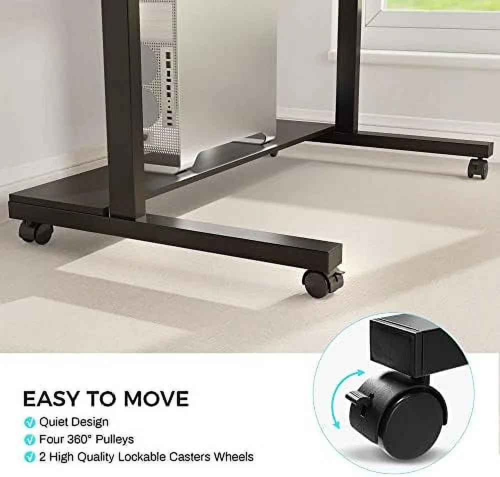 Height Adjustable Standing Desk with Monitor Shelf Black C720