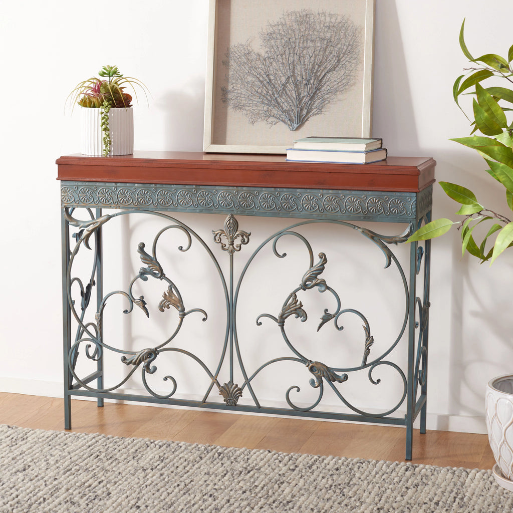 Brown Traditional Console End Table J826