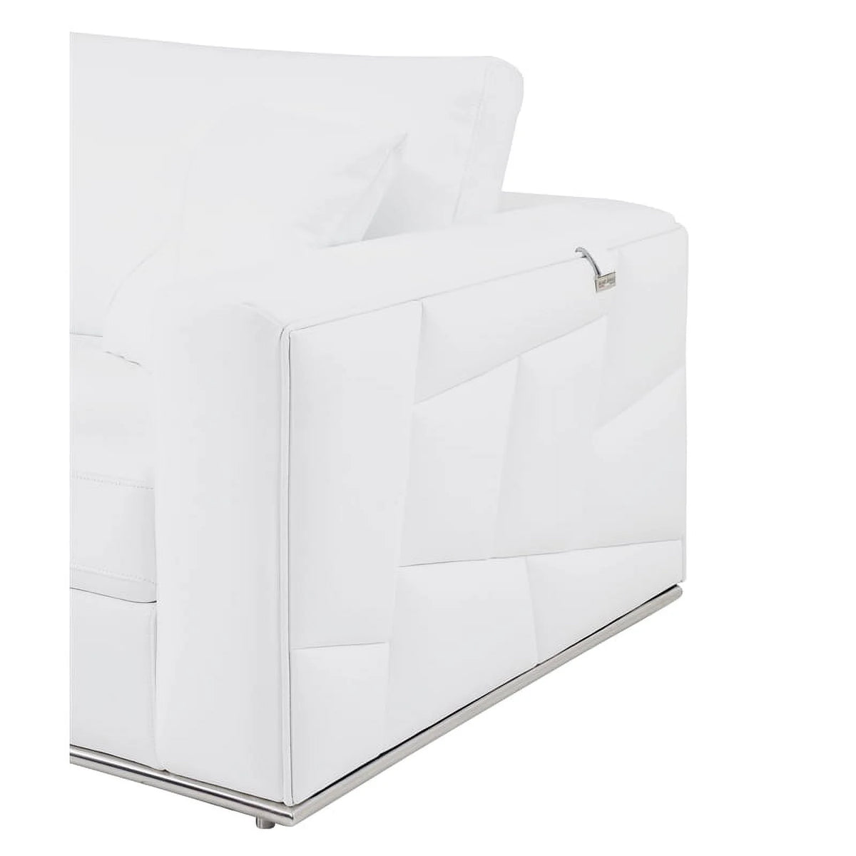 White Italian Top Grain Leather Sectional L6404
