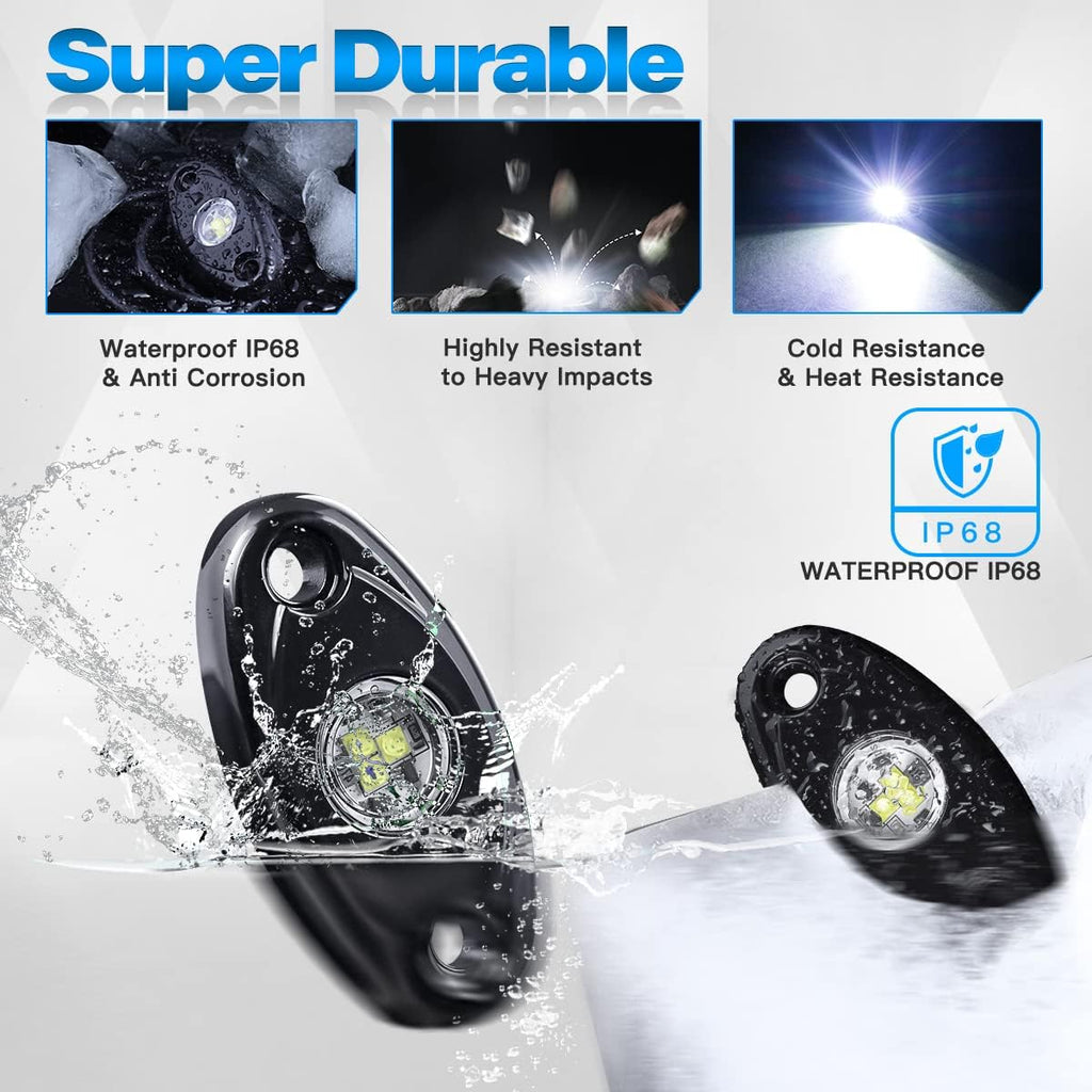 12Pods LED Rock Lights Kit with Switch Wire Harness X396