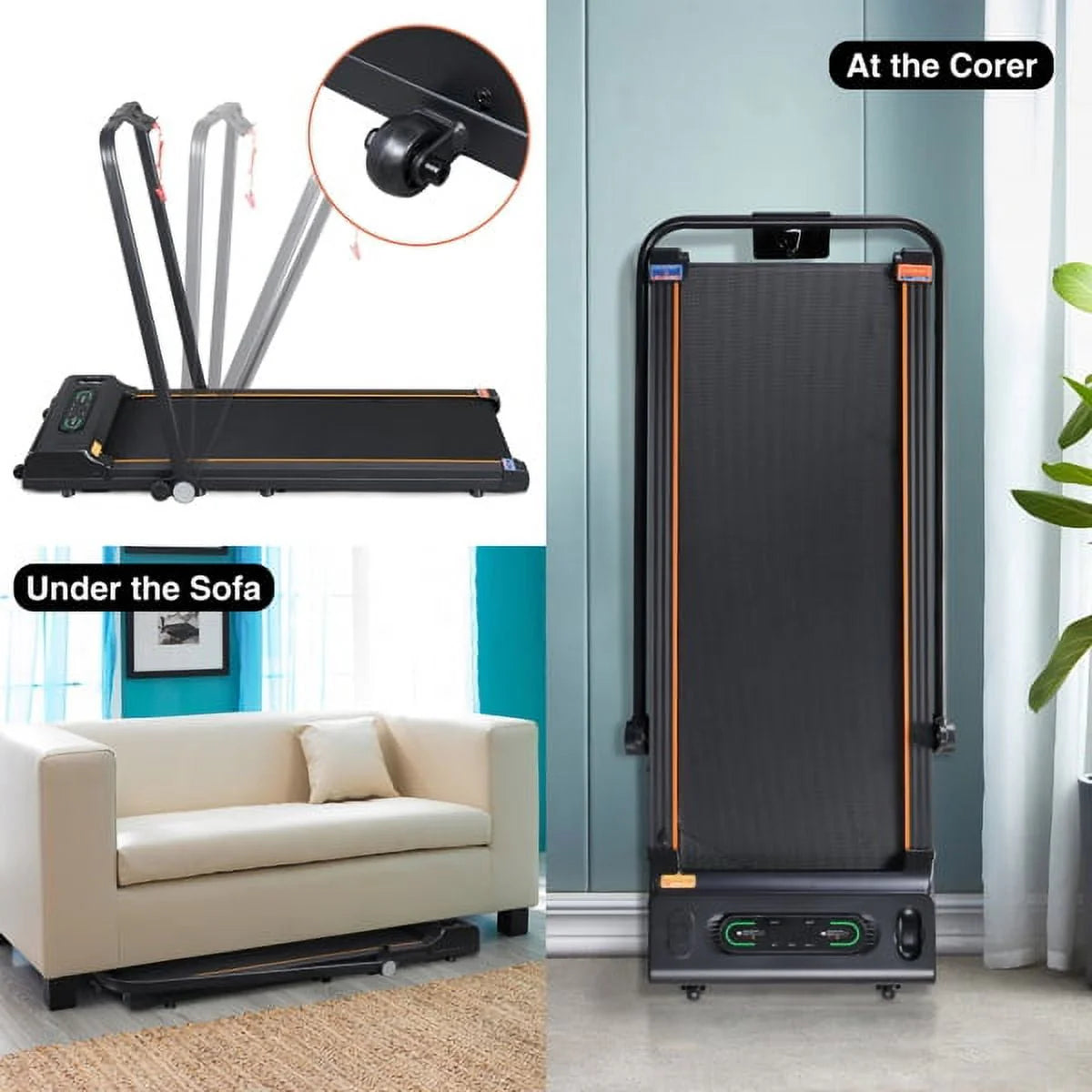 Folding Electric Treadmill with LCD Monitor K865451
