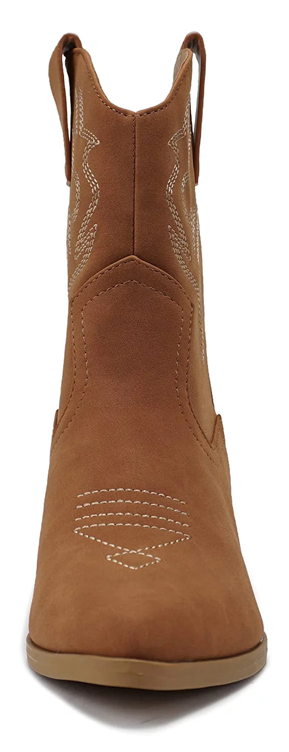 Brown Western Ankle Boots G239