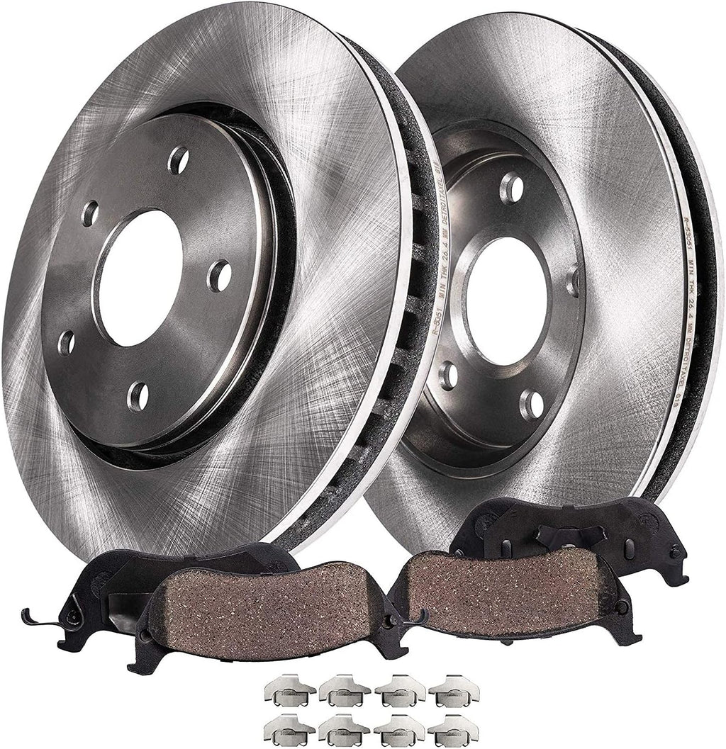 352mm 5-Lug Rear Disc Rotors Brake Pads 4pc Set O359535