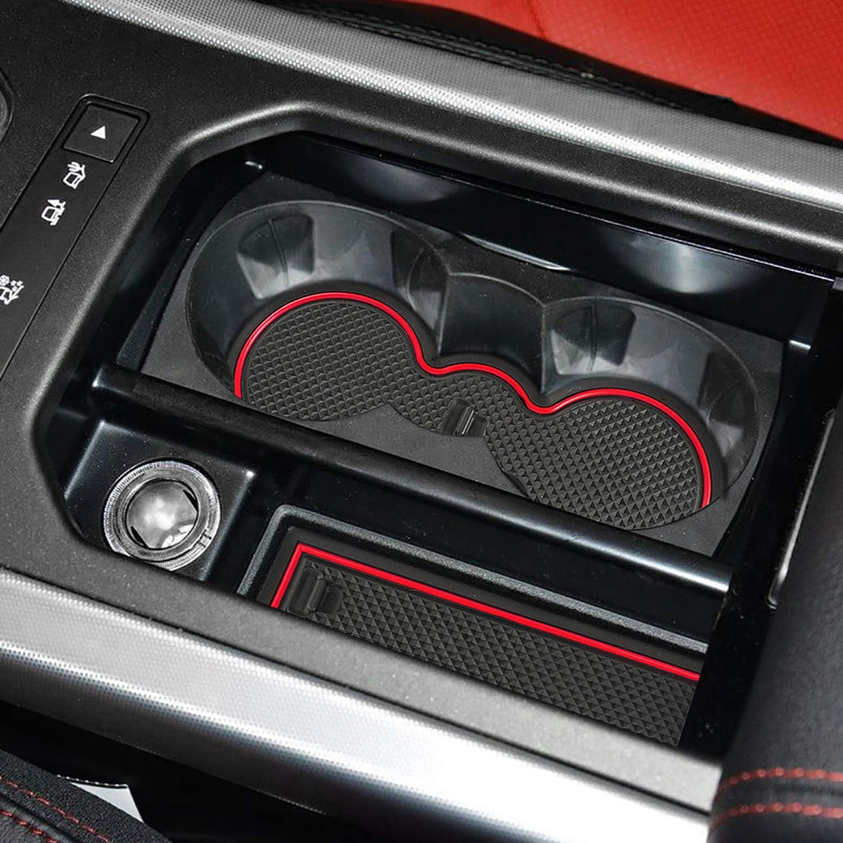 8pcs Anti-dust Mats for Range Rover Evoque Center Console, Cup Holder Inserts, Door Liners (Black) Y6836