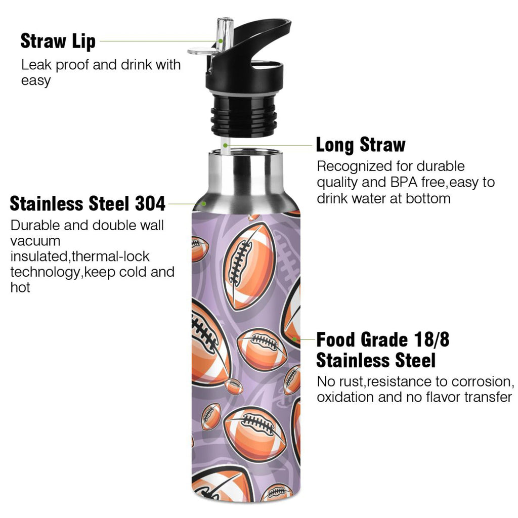 20 oz Insulated Stainless Steel Water Bottle with Straw Lid D77614