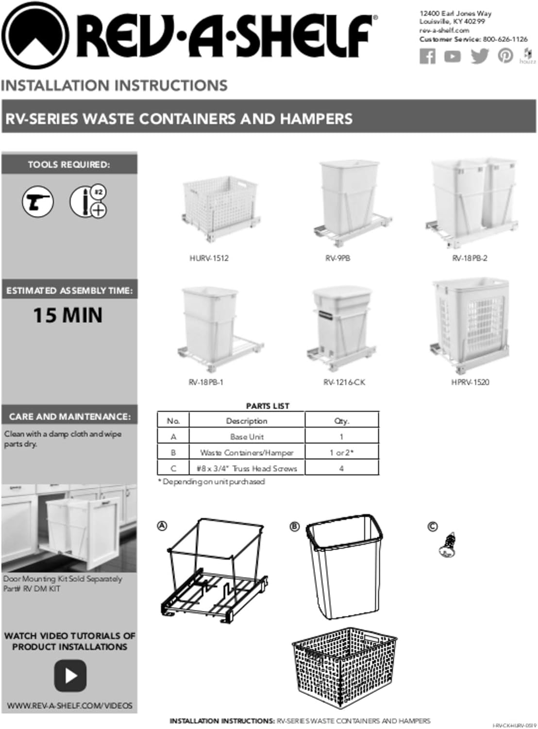 White 30-Quart Wire Bottom Mount Pullout Trash Can P897