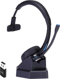 Wireless Bluetooth Headset with Noise Canceling Microphone, HD Speakers and Separate Charging Base, Pack of 2 F47470