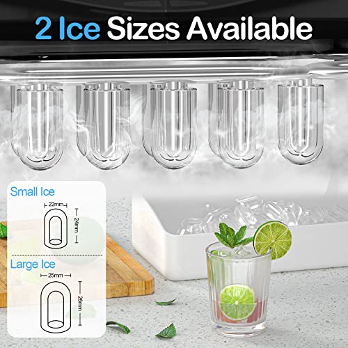Black Countertop Ice Maker with Scoop and Basket Q952
