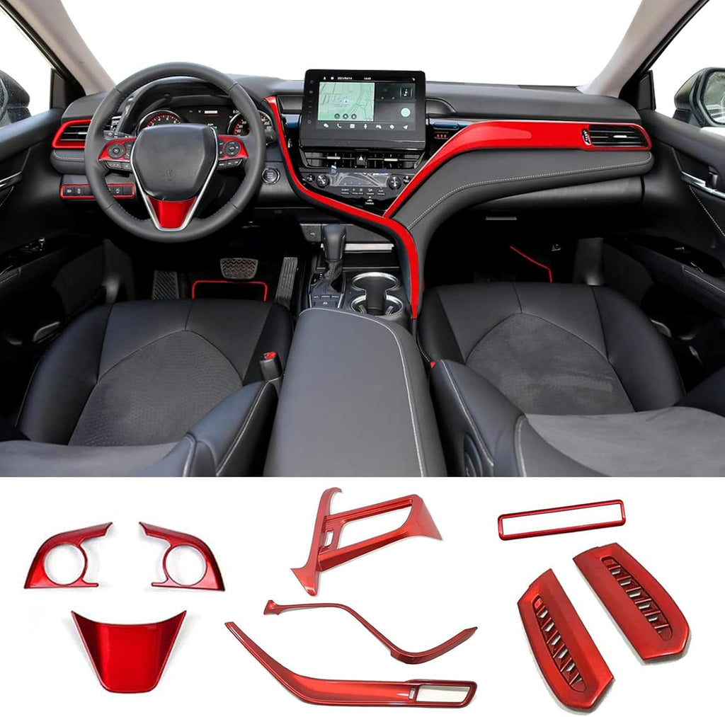 Carbon Fiber Black 10Pcs Car Interior Trim Set V8311