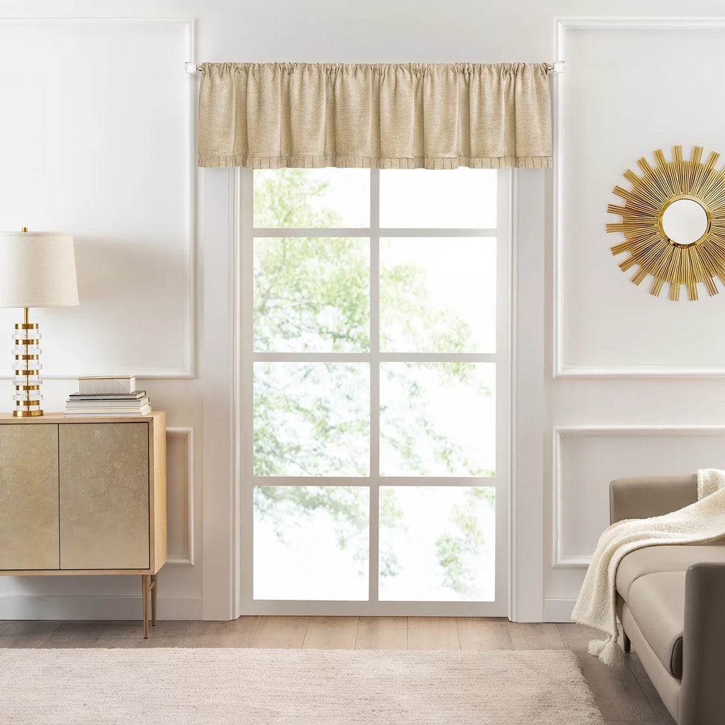 Tan Pleated Window Curtain Panels 52" X 84" N418