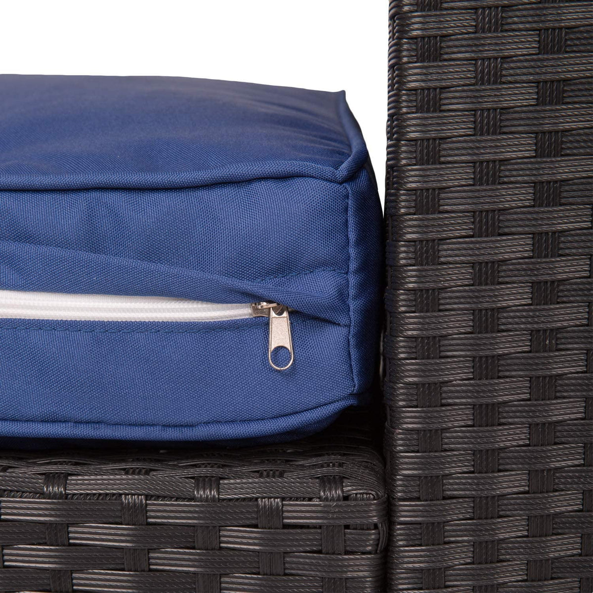7 Pcs Outdoor Patio Wicker Sofa Chair Cushions Pillow Replacement Covers, Dark Blue Q86706