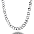 925 Sterling Silver 8mm Solid Curb Chain Necklace C76053