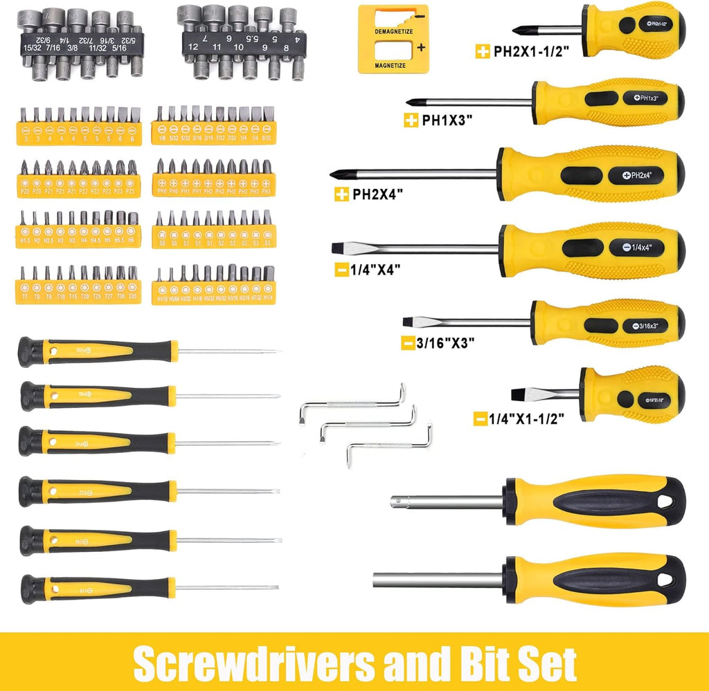 467-Piece Heavy Duty Home Tool Set with 16-Inch Tool Bag Y118360