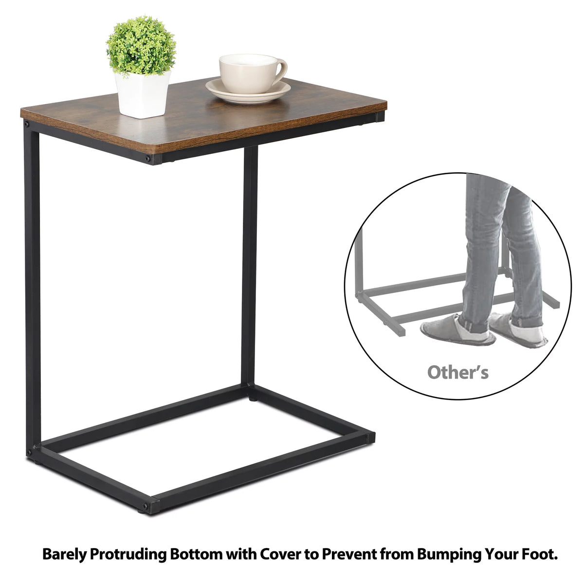 25''H C-Shaped Metal End Table R625