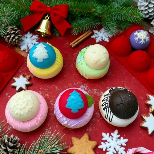 2 Pcs 8-Cavity Christmas Hot Cocoa Bomb Silicone Mold W421