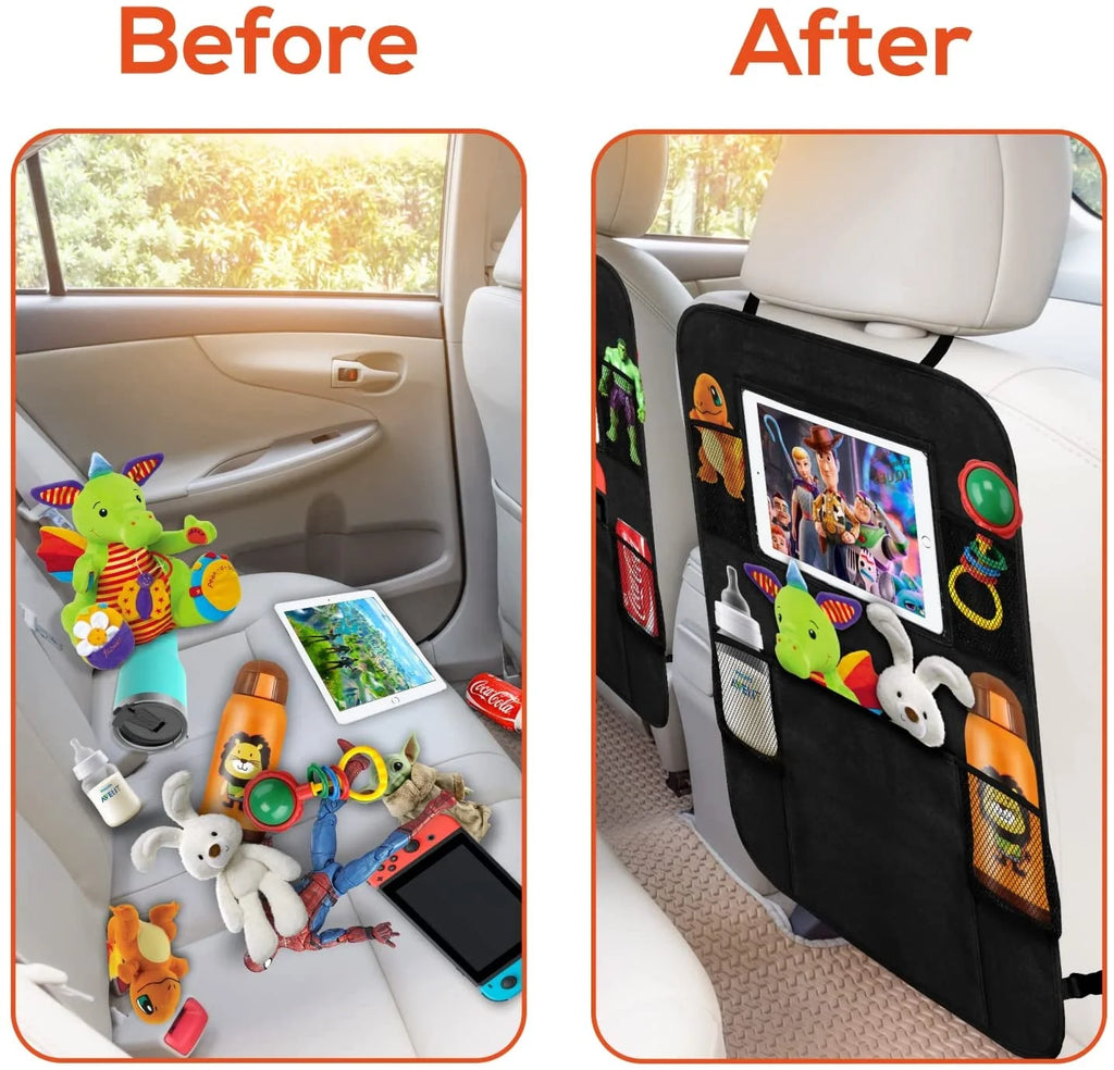 Black 2 Pack X-Large Backseat Car Organizer with 5 Pockets E63887