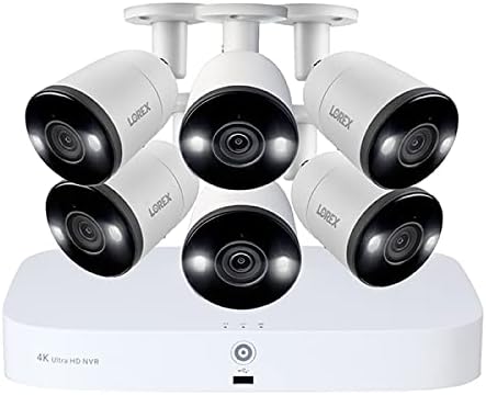 4K Ultra HD 3TB 8-Channel Wired NVR System with Six Indoor/Outdoor Smart Deterrence Cameras I59056