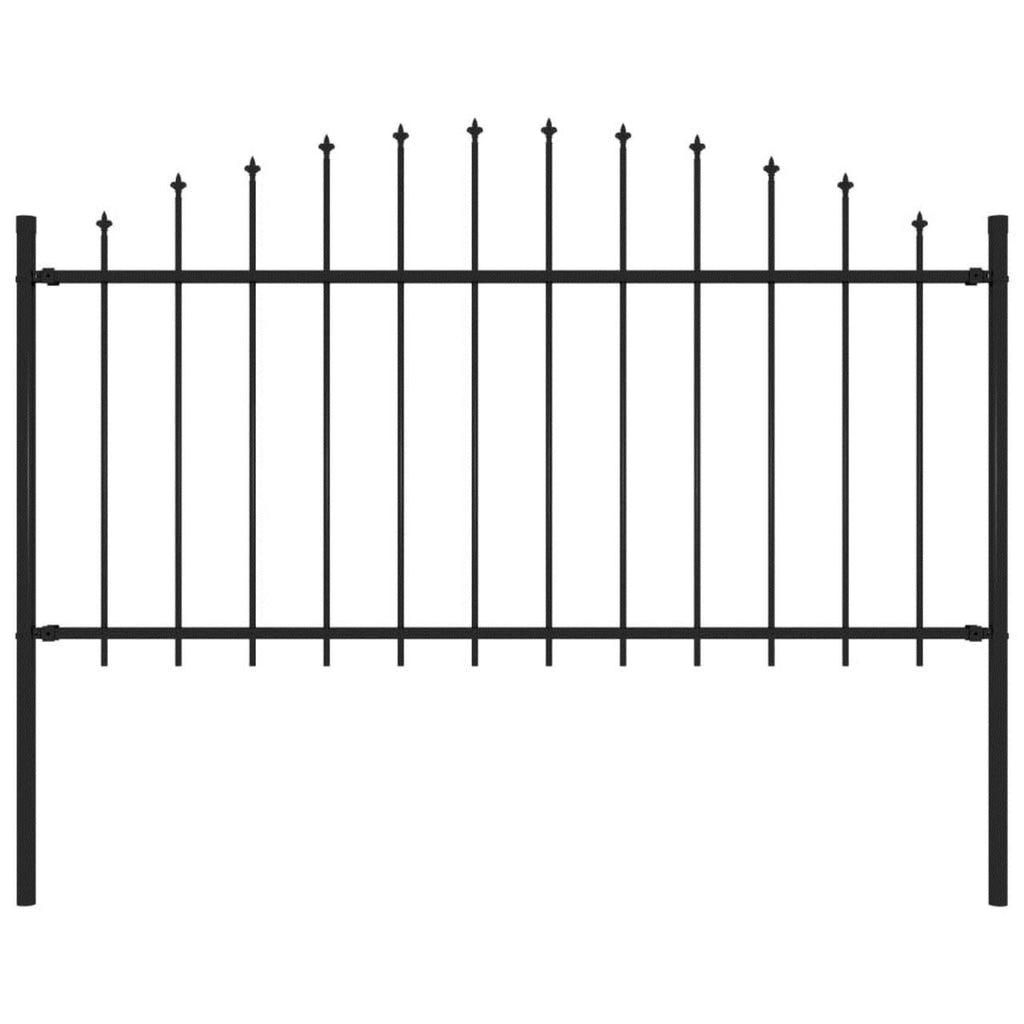 Black Steel Garden Fence with Spear Top 5.6& M255