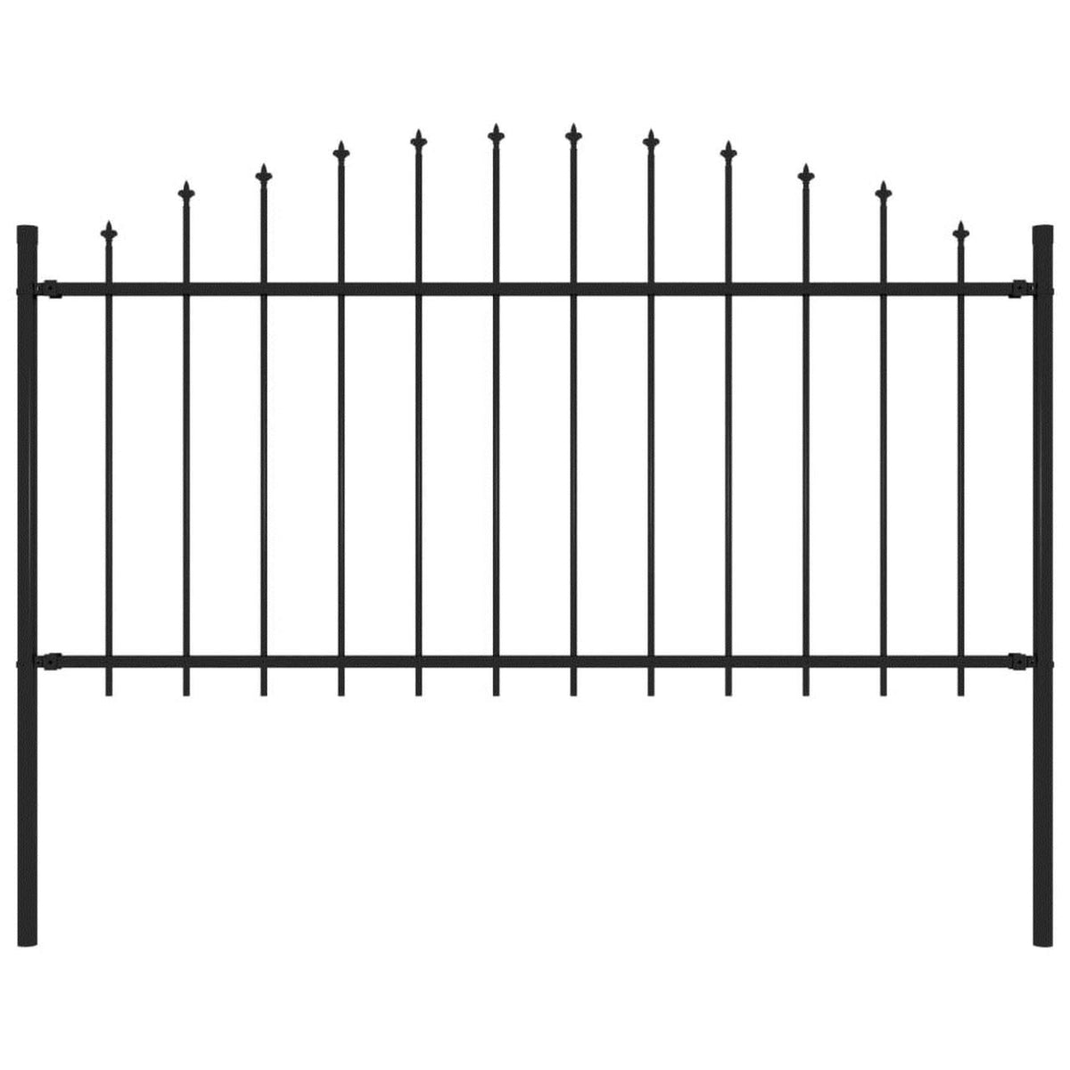 Black Steel Garden Fence with Spear Top 5.6& M255