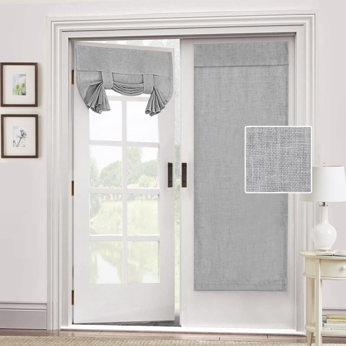 2 Panel Linen Textured Blackout Curtains 26 x 68 Inch I96778