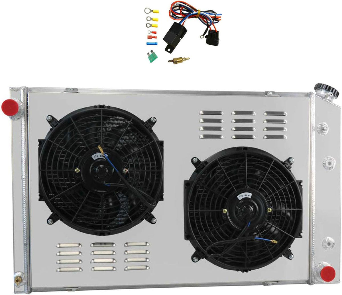 Aluminum Radiator with Shroud and 2x12'' Fan with Thermostat U359210