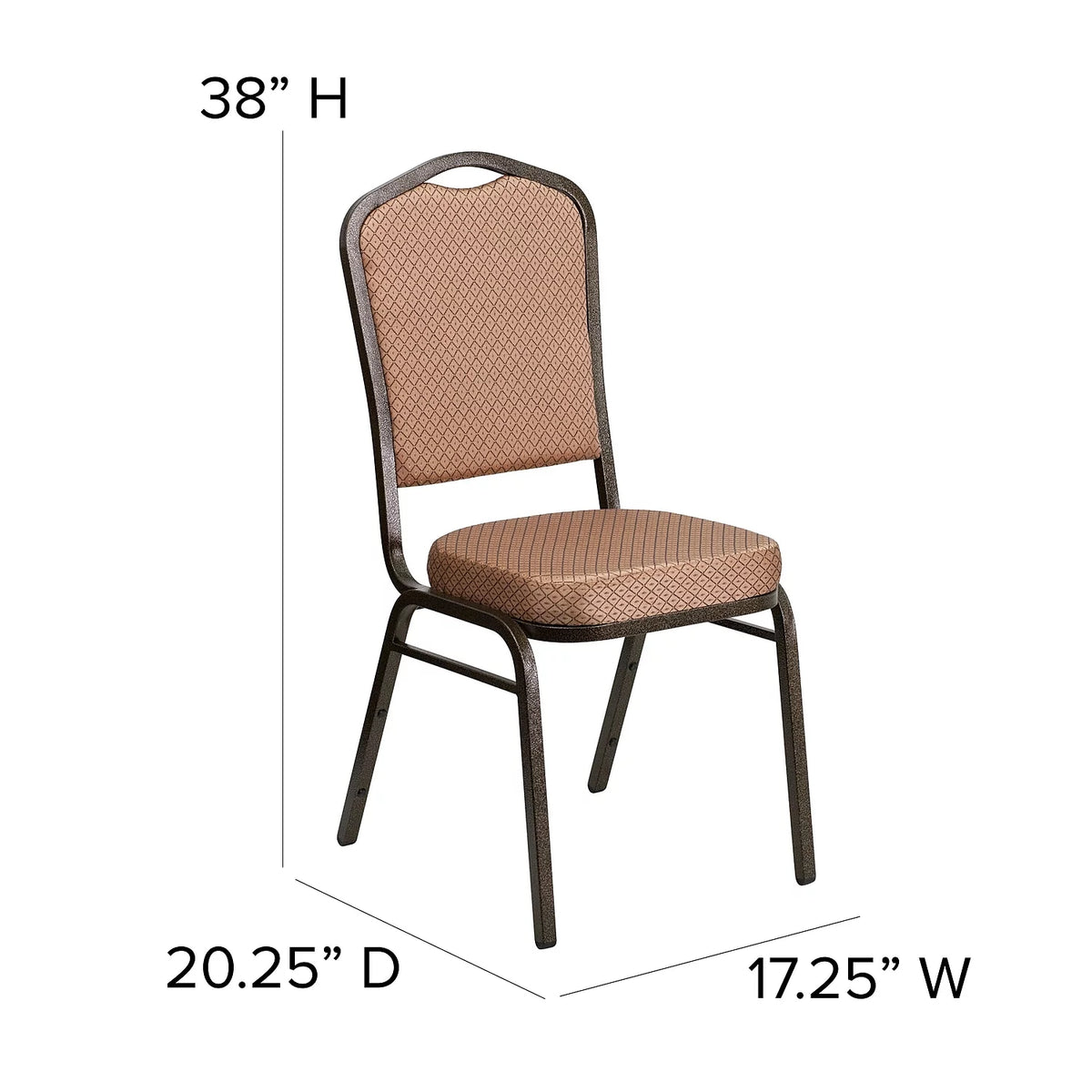 4 Pack Gold Diamond Patterned Fabric Stacking Banquet Chair A60246