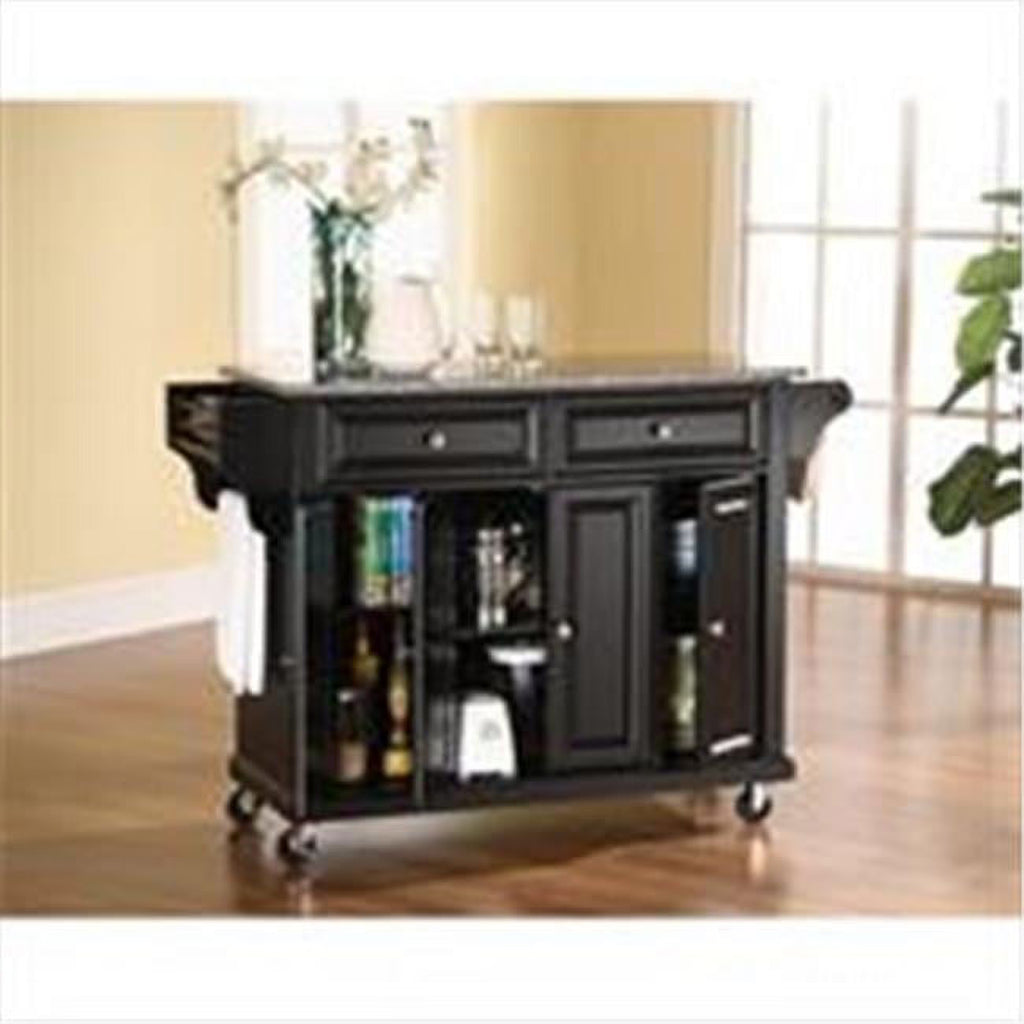Black/Gray Stainless Steel Wood Kitchen Cart T82905