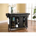 Black/Gray Stainless Steel Wood Kitchen Cart T82905