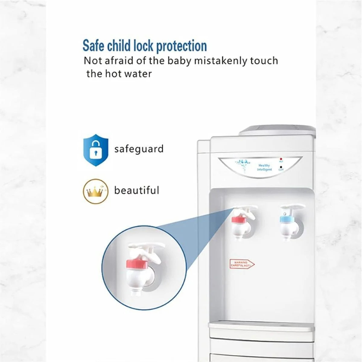 Hot & Cool Top Loading Water Cooler Dispenser with Child Safety Lock D54487