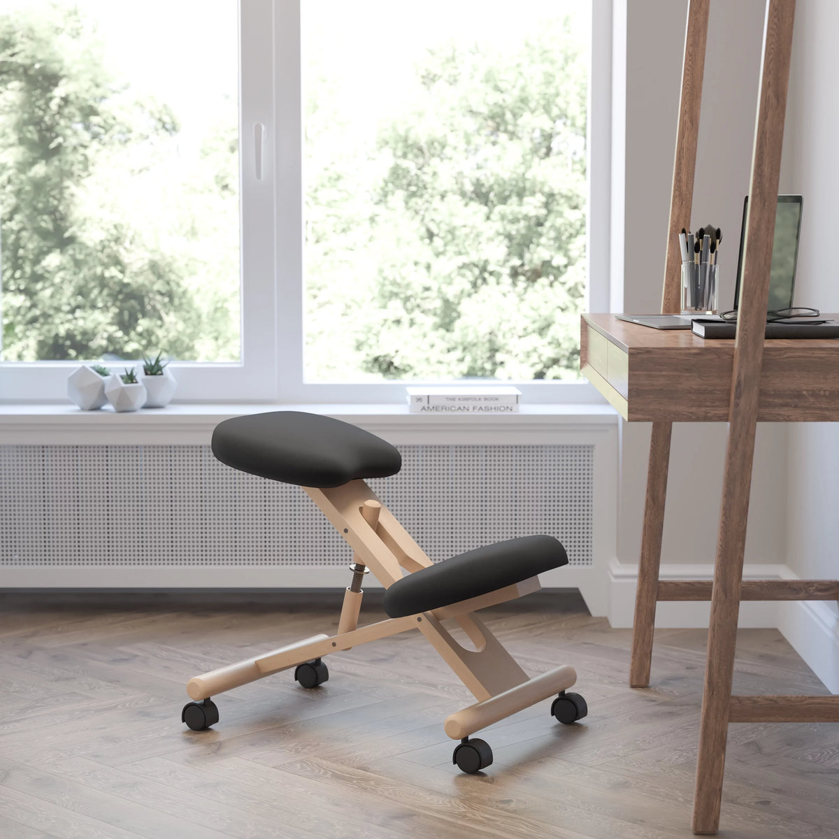 Black Ergonomic Kneeling Office Chair Q24433