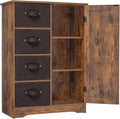 Rustic Brown Storage Cabinet with 4 Removable Drawers and 1 Door N366