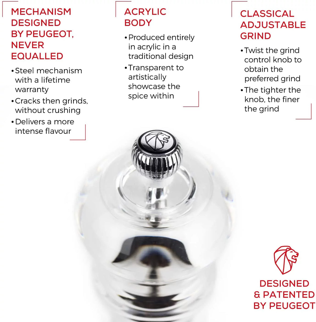 12 Inch Acrylic Pepper Mill E76424
