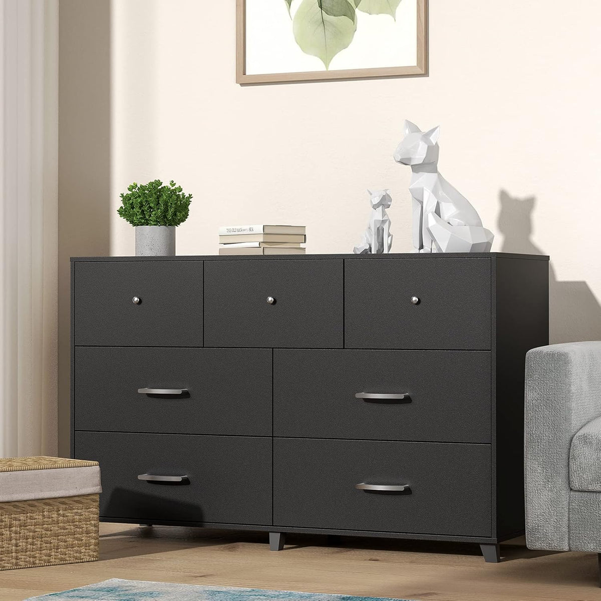 White 6-Drawer Vertical Dresser I975