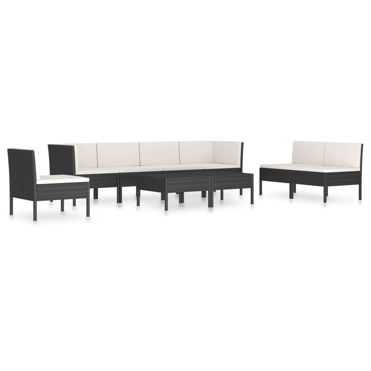 9 Piece Patio Lounge Set with Cushions Poly Rattan Outdoor Sectional Sofa Set V61579