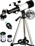 70mm Aperture 400mm AZ Mount Refracting Telescope with Phone Adapter and Wireless Remote J8240