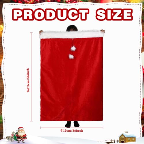 2 Pcs 56 x 36 Inch Extra Large Velvet Santa Gift Bag with Drawstring G541068
