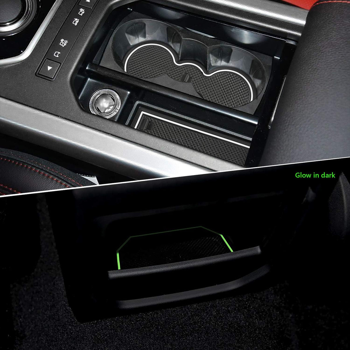 8pcs Anti-dust Mats for Range Rover Evoque Center Console, Cup Holder Inserts, Door Liners (Black) Y6836