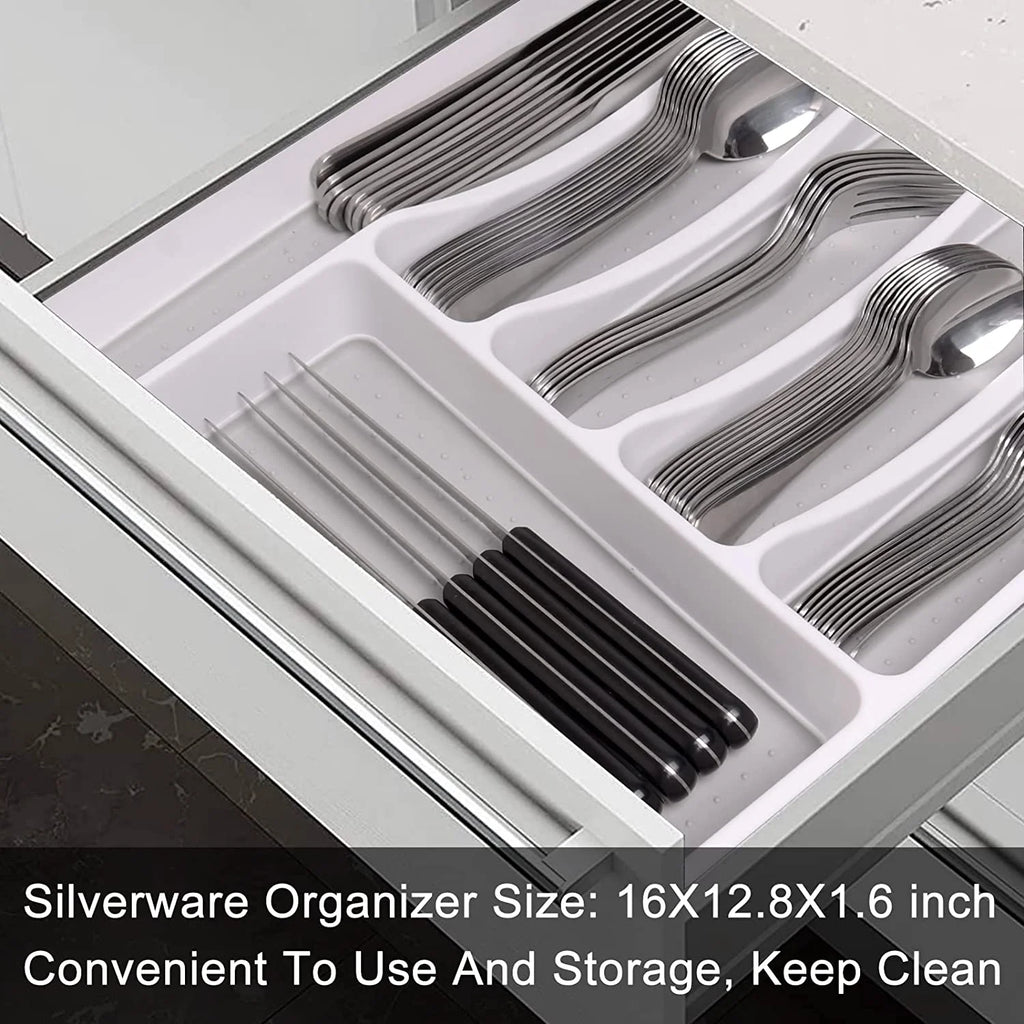 49-Piece Stainless Steel Silverware Set with Organizer A854741