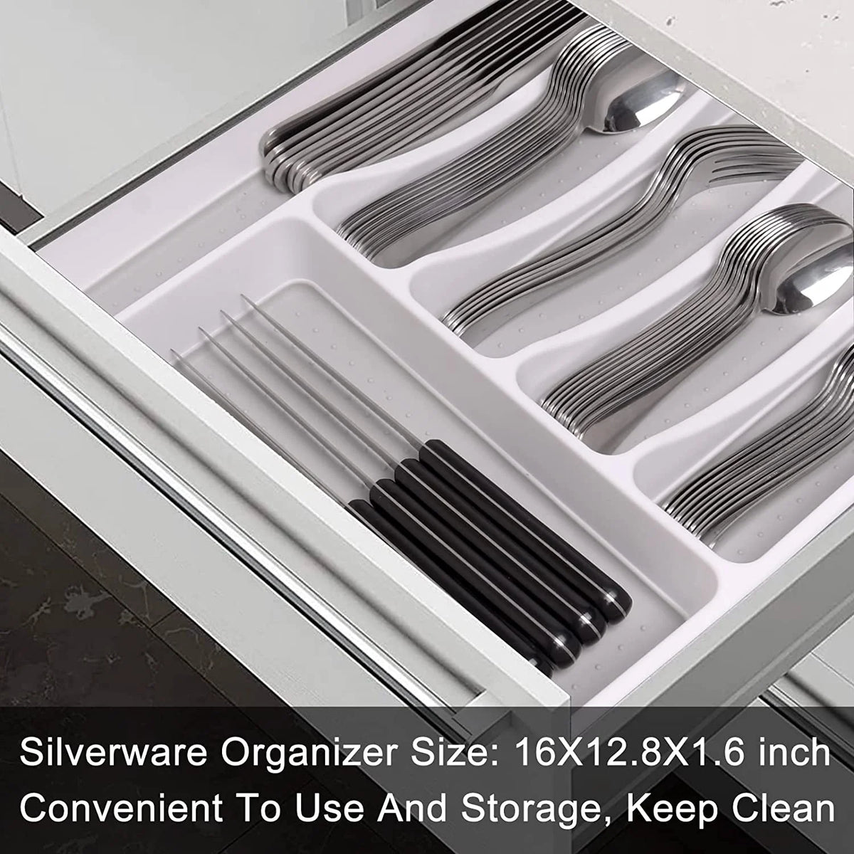 49-Piece Stainless Steel Silverware Set with Organizer A854741