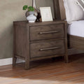 Grey Solid Wood 2-Drawer Nightstand C882872