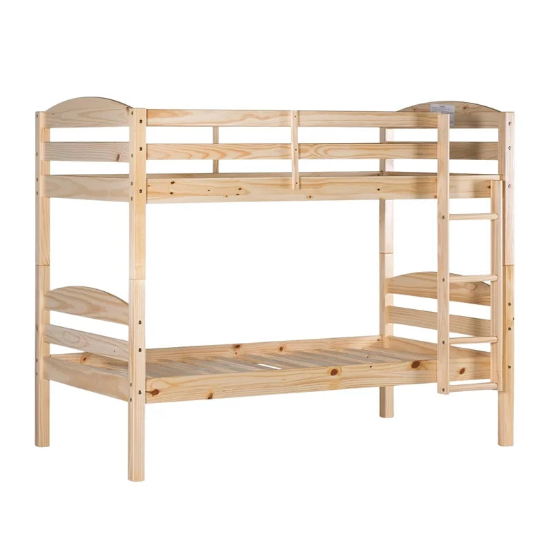 Solid Wood Twin-over-Twin Bunk Bed Frame I505