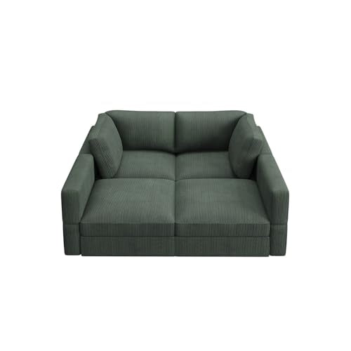 Beige Corduroy Modular Sectional Sofa with Storage K425