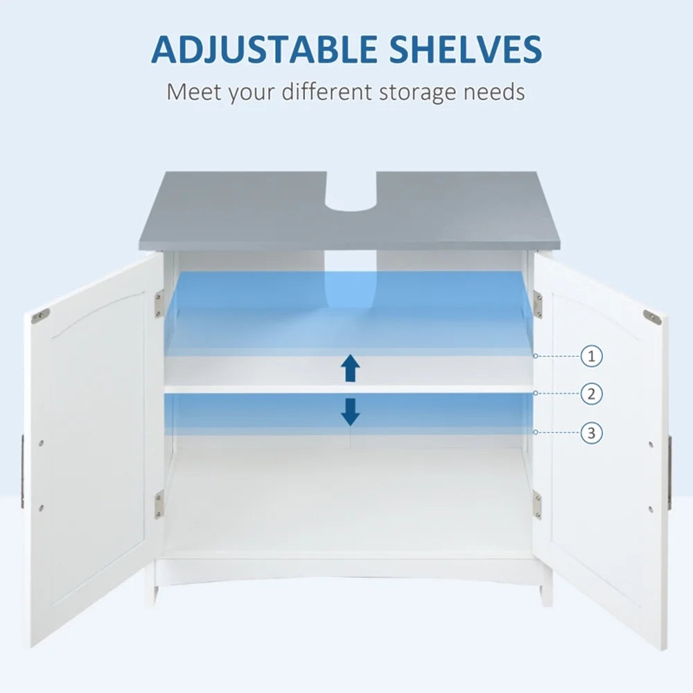 White Under Sink Storage Cabinet B152284